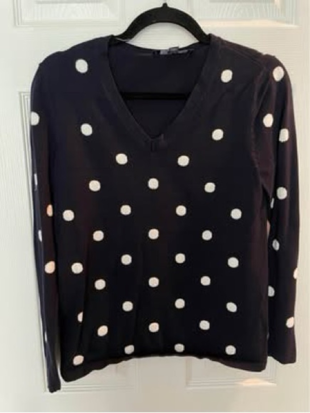 Tommy Hilfiger Black V-Neck Polka Dot Sweater